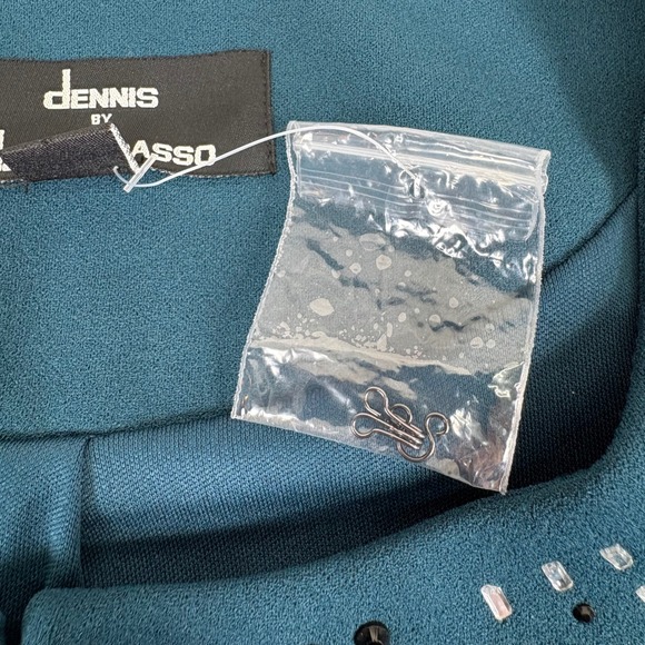 Dennis By Dennis Basso Teal Embellished Open Front Career Blazer Jacket Size 3X - Picture 13 of 15